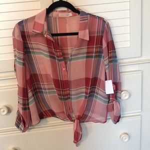 Brand new plaid tie shirt